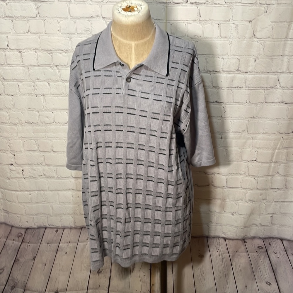 Vintage Grandpacore Peppy Crazy Horse‎ Gray Sweater Polo Size Large